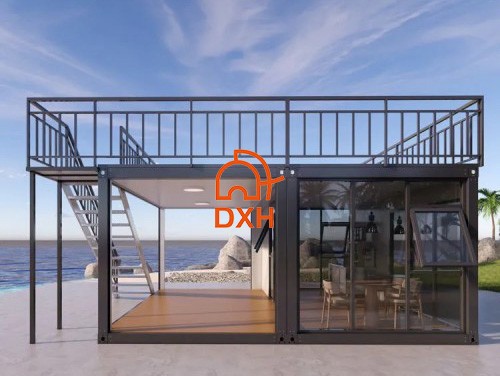 Container House with Large Windows
