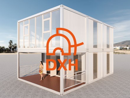 Fallstudie: Zweistöckiges weißes Containerhaus
